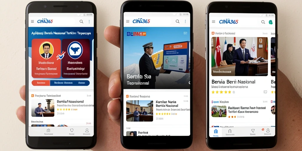 Tampilan antarmuka CINA365 untuk berita nasional yang informatif.