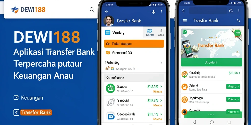 Tampilan antarmuka DEWI188 yang modern dan intuitif untuk Transfer Bank.