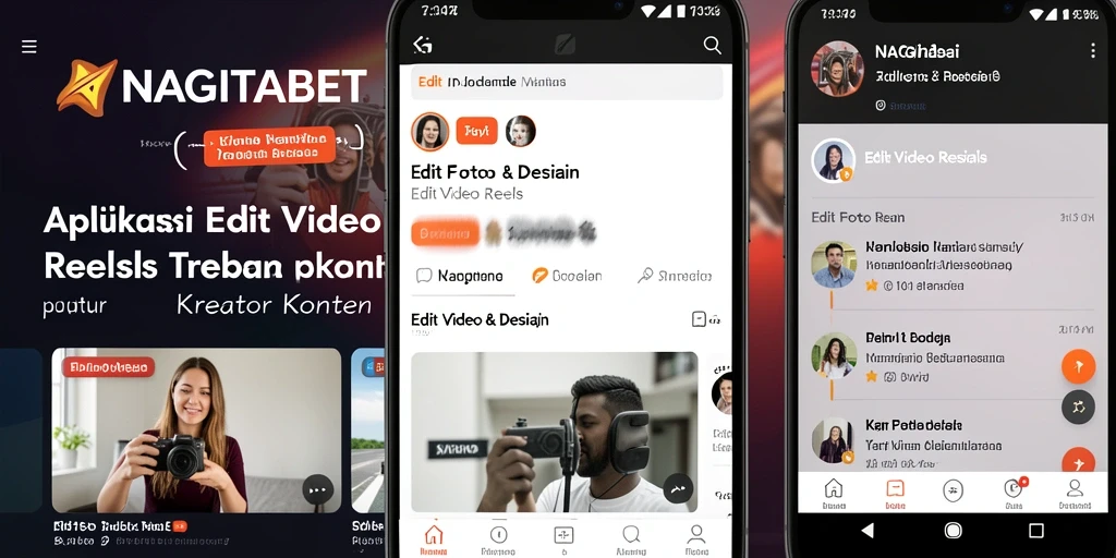 Tampilan antarmuka NAGITABET saat mengedit video Reels.