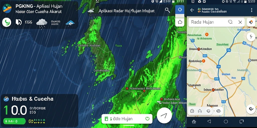 Antarmuka PGKING menampilkan peta radar hujan secara real-time.