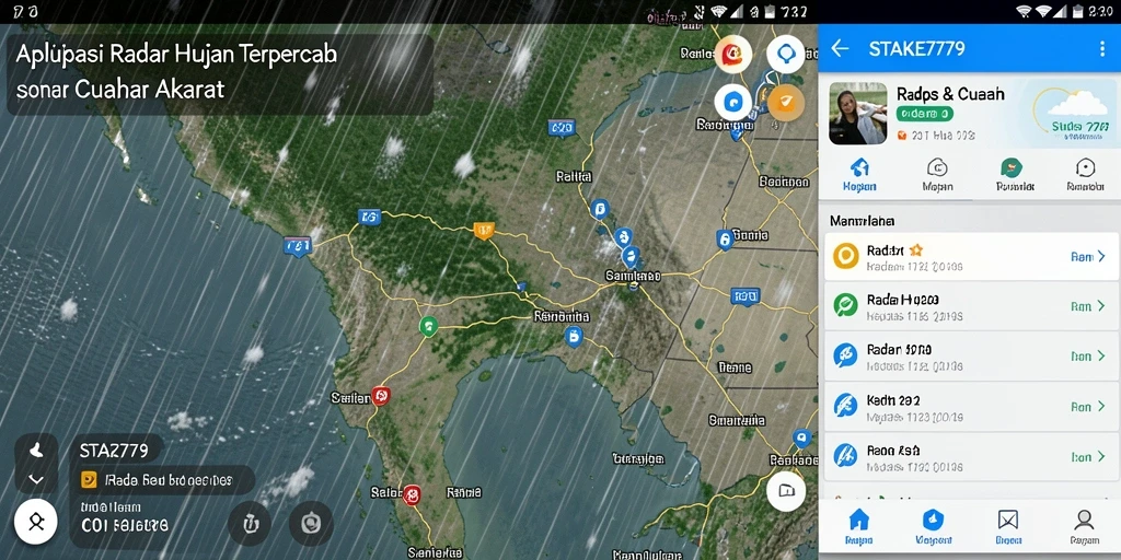 Tampilan antarmuka STAKE779 menampilkan radar hujan yang informatif dan mudah dipahami.