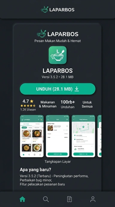 Tampilan halaman APK laparbos